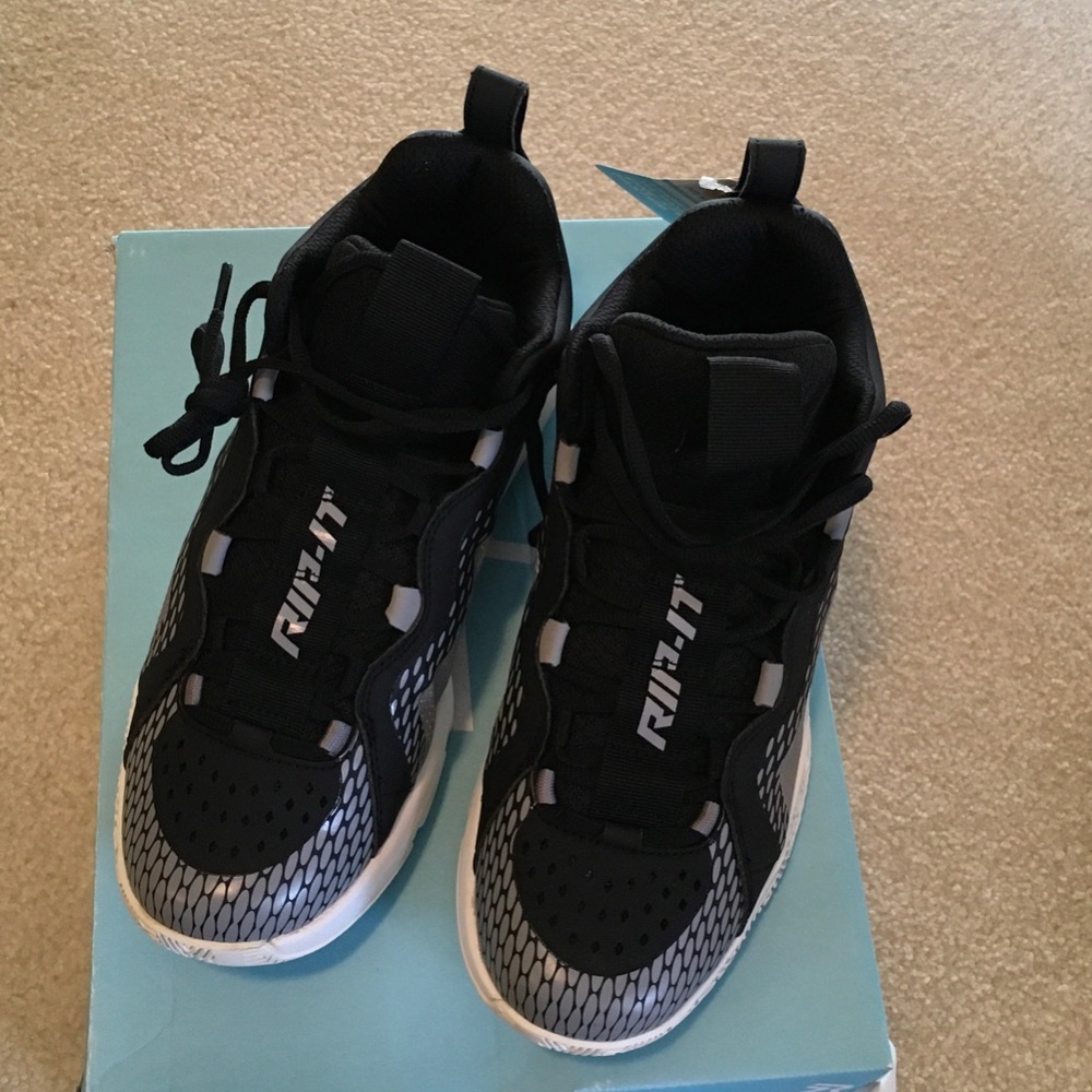 Women's Black Athletic Sneakers with Reflective Detail